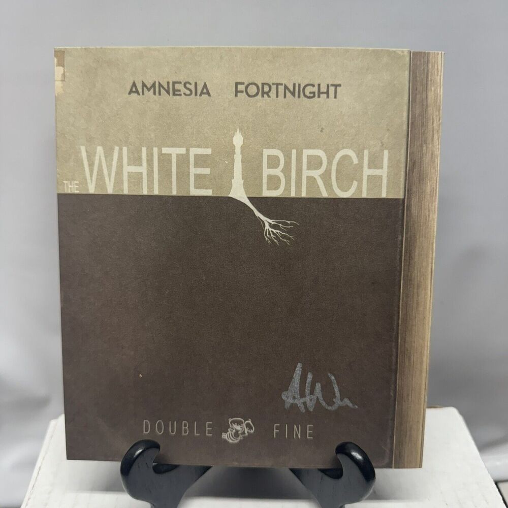 White Birch Double Fine Game Developer Signed Slipcover Amnesia Fortnight Rare